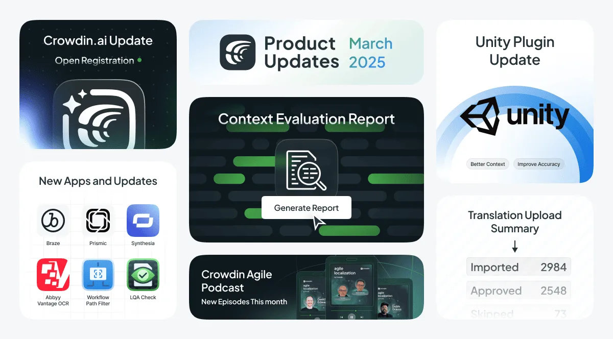 ai localization and crowdin localization software updates march 2025
